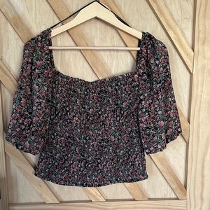 BB Dakota Multicolor Floral Smocked Blouse